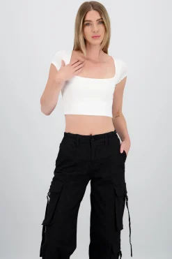 Shasa Short Sleeve Square Neck Top