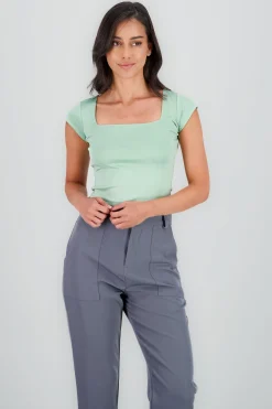 Shasa Short Sleeve Square Neck Top