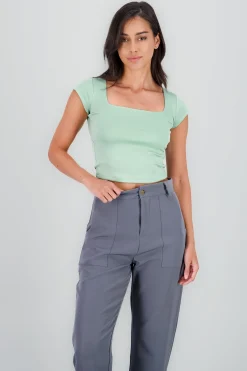 Shasa Short Sleeve Square Neck Top