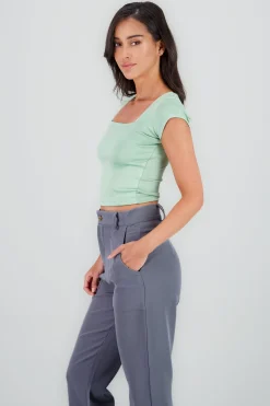 Shasa Short Sleeve Square Neck Top