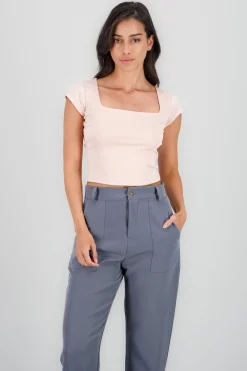 Shasa Short Sleeve Square Neck Top