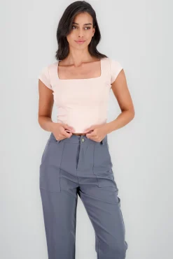 Shasa Short Sleeve Square Neck Top
