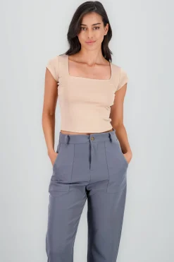 Shasa Short Sleeve Square Neck Top
