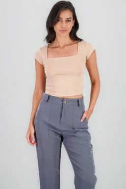 Shasa Short Sleeve Square Neck Top