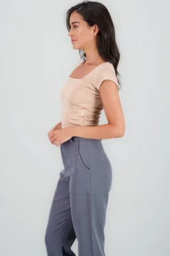 Shasa Short Sleeve Square Neck Top