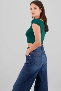Shasa Short Sleeve Square Neck Top