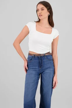 Shasa Short Sleeve Square Neck Top