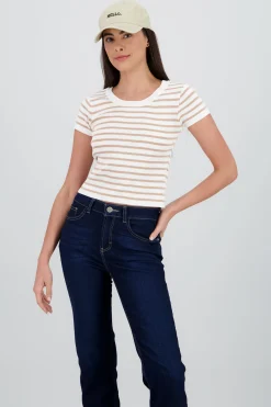 Shasa Short Sleeve Striped Knit Top