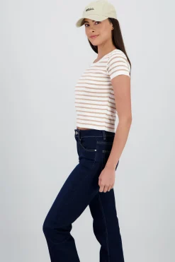 Shasa Short Sleeve Striped Knit Top