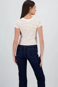 Shasa Short Sleeve Striped Knit Top
