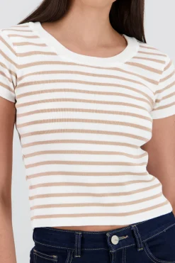 Shasa Short Sleeve Striped Knit Top