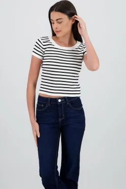 Shasa Short Sleeve Striped Knit Top