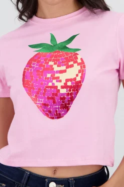 Shasa Short Sleeve T Shirt with Strawberry Foil Print