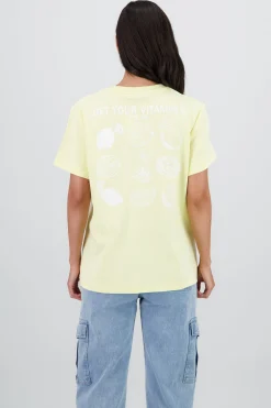 Shasa Short Sleeve T Shirt with Vitamin Print