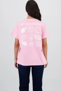 Shasa Short Sleeve T Shirt with Vitamin Print