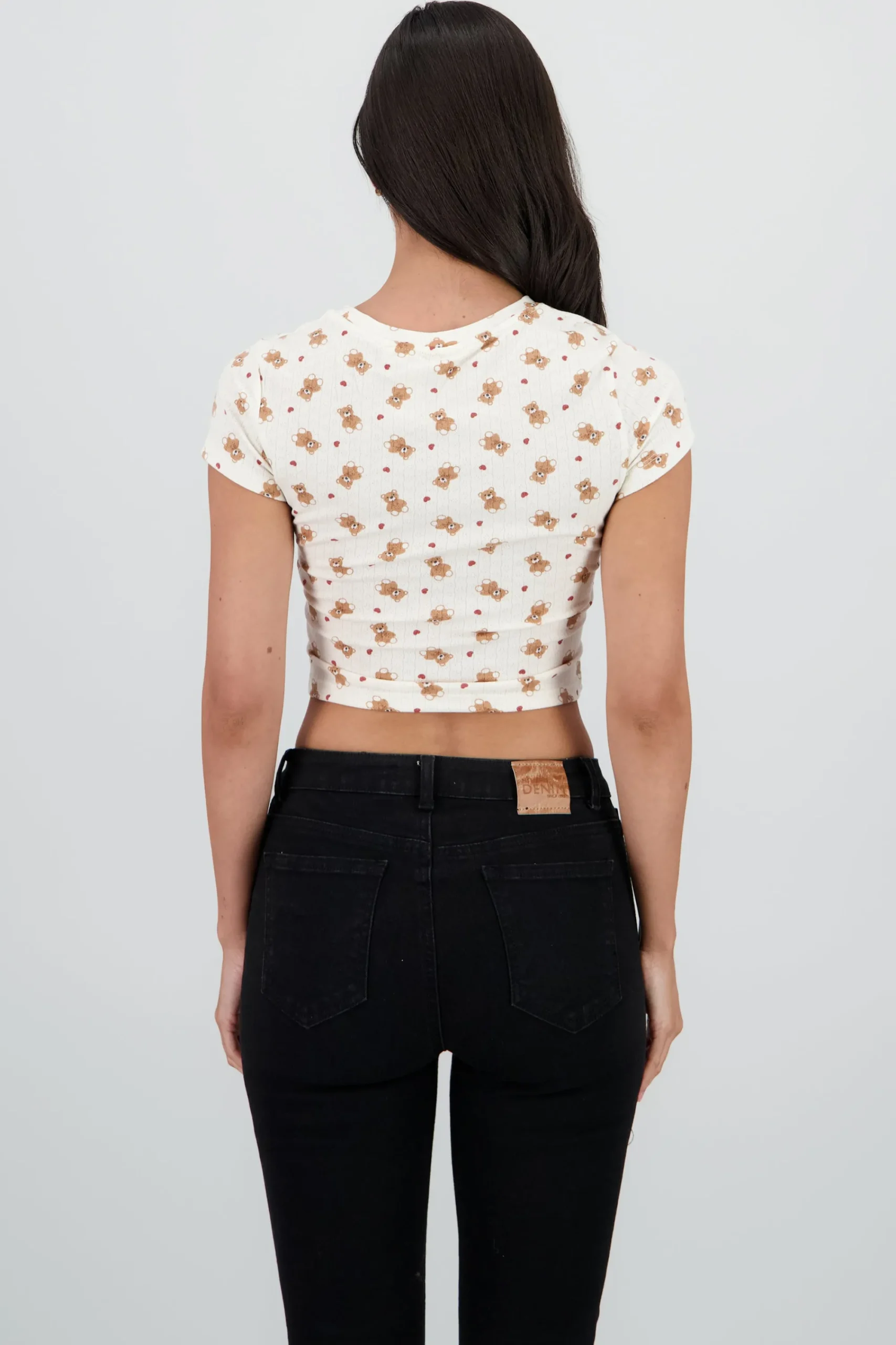 Shasa Short Sleeve Top in Pointelle Fabric