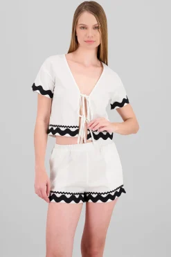 Shasa Short Sleeve Top with Bows
