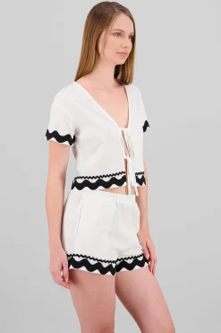 Shasa Short Sleeve Top with Bows