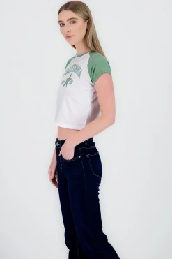 Shasa Short Sleeve Top with NY Contrast