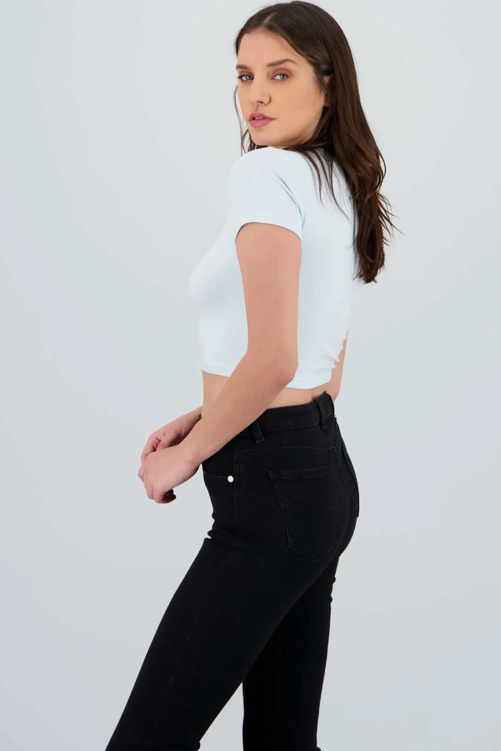 Shasa Short Sleeve Top with Round Neck