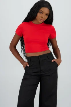 Shasa Short Sleeve Top with Round Neck
