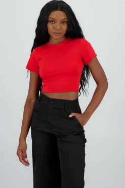 Shasa Short Sleeve Top with Round Neck