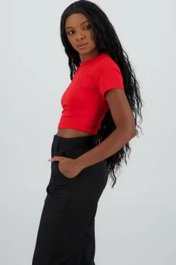 Shasa Short Sleeve Top with Round Neck