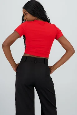 Shasa Short Sleeve Top with Round Neck