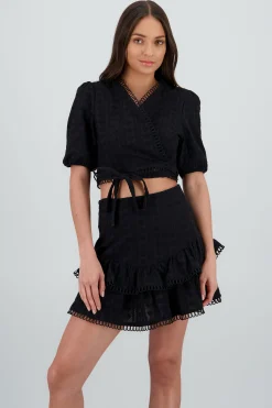 Shasa Short Sleeve Top with Texture Detail
