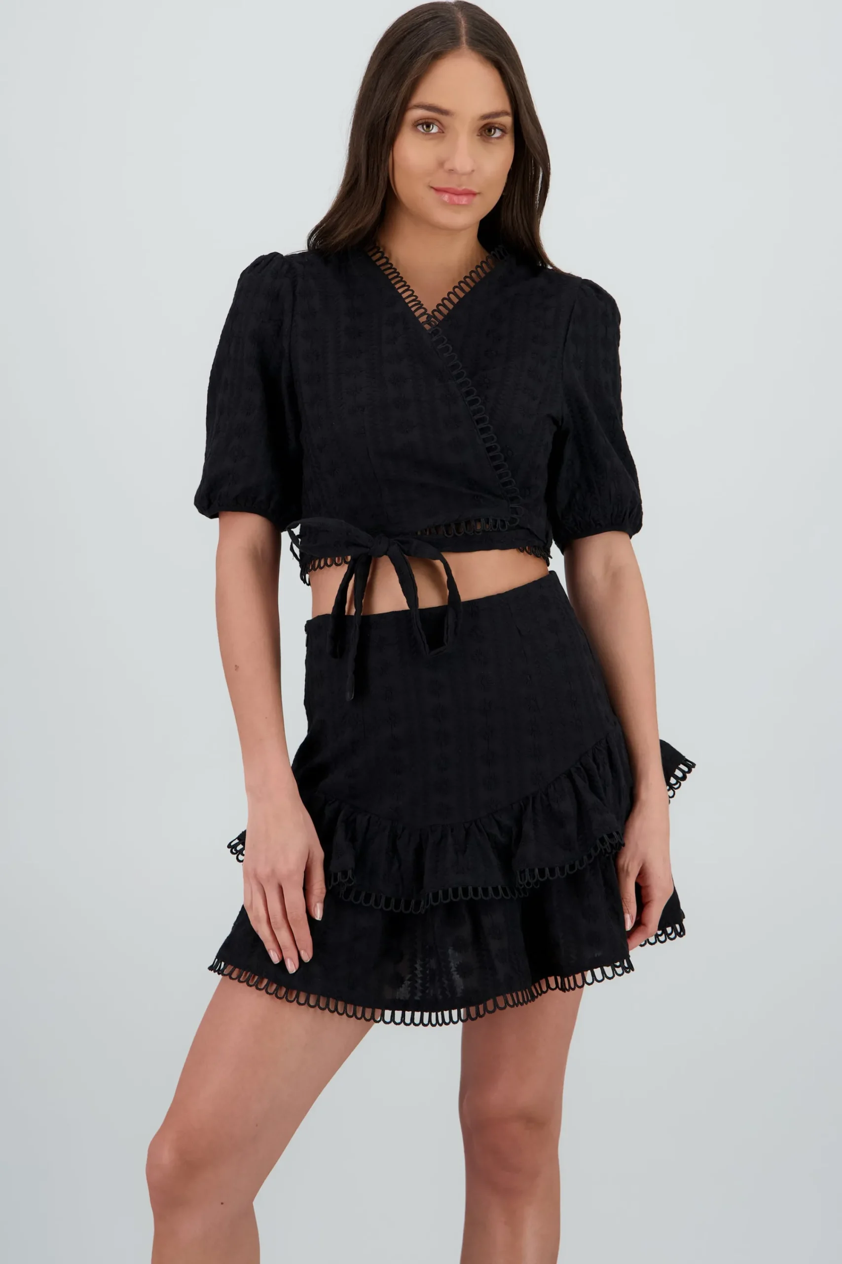 Shasa Short Sleeve Top with Texture Detail