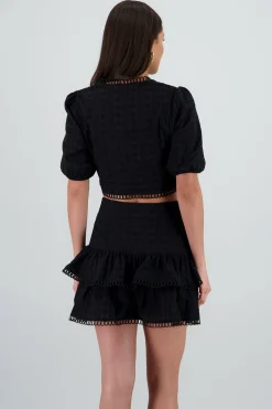 Shasa Short Sleeve Top with Texture Detail