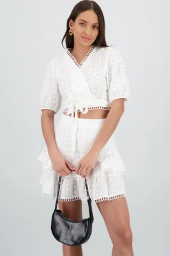 Shasa Short Sleeve Top with Texture Detail