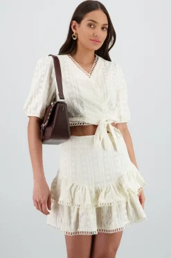Shasa Short Sleeve Top with Texture Detail