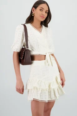 Shasa Short Sleeve Top with Texture Detail