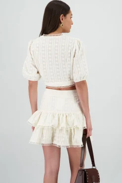 Shasa Short Sleeve Top with Texture Detail