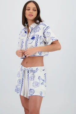 Shasa Short-sleeve mini print shirt