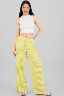 Shasa Side Bows Gingham Pants