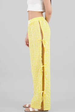 Shasa Side Bows Gingham Pants