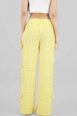 Shasa Side Bows Gingham Pants