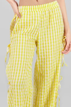 Shasa Side Bows Gingham Pants