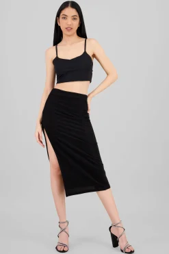 Shasa Side Slit Midi Skirt