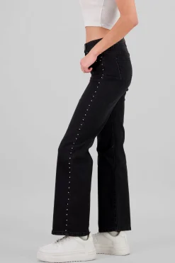 Shasa Side Studs Straight Jeans