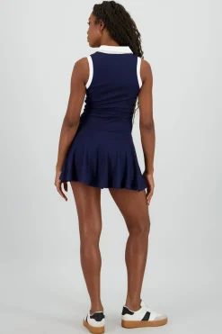 Shasa Skater Mini Dress with Contrast Polo Detail