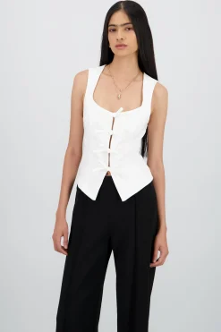 Shasa Sleeveless Blouse with Bows