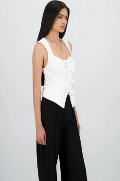 Shasa Sleeveless Blouse with Bows
