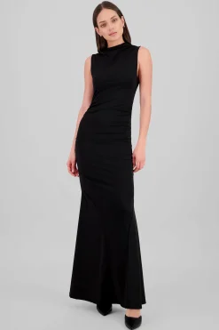 Shasa Sleeveless High Neck Maxi Dress