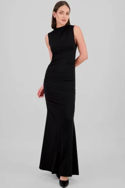 Shasa Sleeveless High Neck Maxi Dress