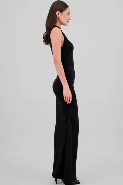 Shasa Sleeveless High Neck Maxi Dress