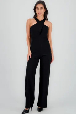 Shasa Sleeveless Jumpsuit with Round Neckline
