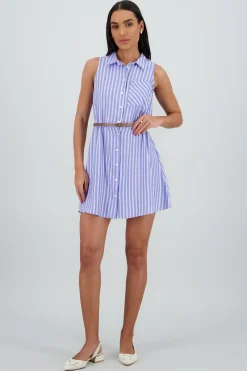 Shasa Sleeveless Mini Shirt Dress